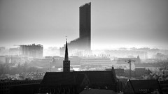 Black and white Skyscrapers monochrome architecture buildings 
