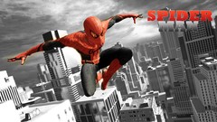 Black and white Skyscrapers Spider-Man video games selective 