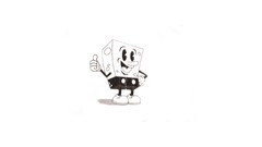 Black and white SpongeBob SquarePants toon characters