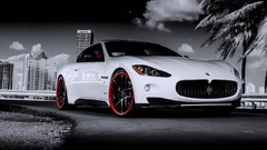 Black and white super cars Maserati granturismo