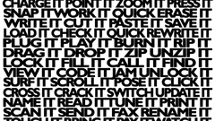 Black and white text