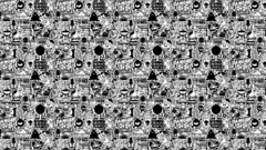 Black and white text