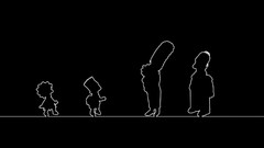 Black and white The Simpsons silhouettes