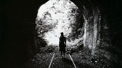 Black and white tracks tunnels