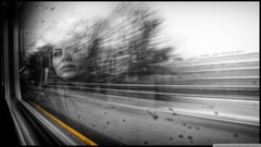 Black and white trains