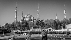 Black and white Turkey Istanbul mosques
