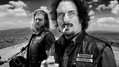 Black and white TV roads TV shows cigars sons of anarchy 