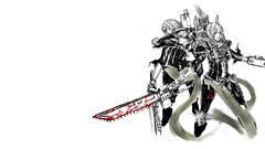 Black and white warhammer 40 000 video games Simple Background 