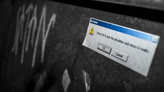 Black and white warning notes