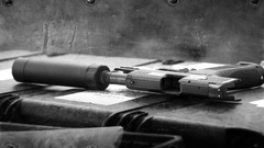 Black and white weapons Guns silencer pistols clip firearms 