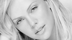 Black and white white woman faces Actress blondes charlize 