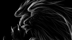 Black and white wings horns Dark Angel fantasy art