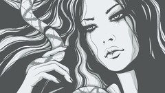 Black and white woman artwork