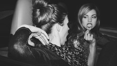 Black and white woman blue eyes brunettes models fashion model 