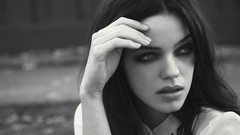 Black and white woman blue eyes brunettes models sarah