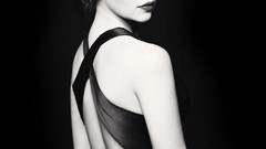 Black and white woman Breakfast dress Actress shoot emilia 