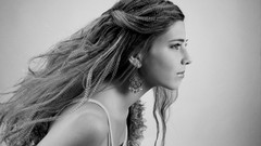 Black and white woman brunettes grayscale