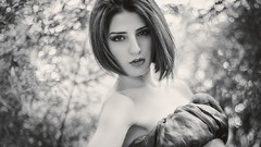 Black and white woman brunettes models