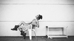 Black and white woman brunettes models fashion model