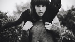 Black and white woman cats