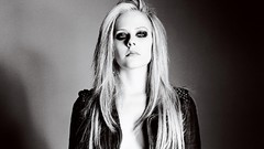 Black and white woman Celebrity Avril Lavigne faces singers 