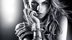 Black and white woman Celebrity faces monochrome grayscale