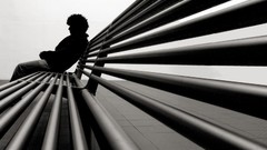 Black and white woman children minimalistic