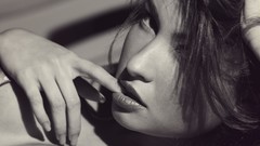 Black and white woman close-up brunettes models