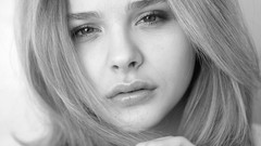 Black and white woman close-up faces Actress chloe moretz