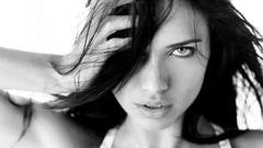 Black and white woman close-up faces monochrome adriana lima