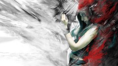 Black and white woman devil angels artwork digital art