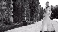 Black and white woman dress blondes brunettes white dress 