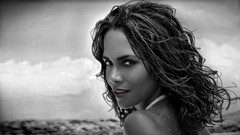 Black and white woman emo Halle Berry monochrome models black 