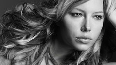 Black and white woman emo Jessica Biel monochrome blondes 