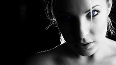 Black and white woman faces