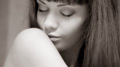 Black and white woman faces