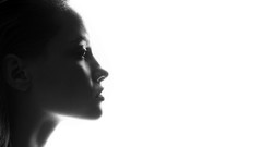 Black and white woman faces