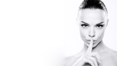 Black and white woman faces