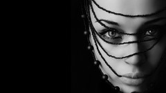 Black and white woman faces