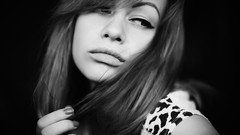 Black and white woman faces