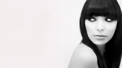 Black and white woman faces brunettes