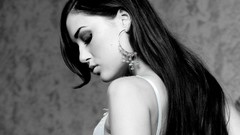Black and white woman faces earrings sasha grey grayscale