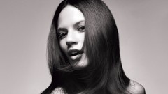 Black and white woman faces lingerie brunettes models