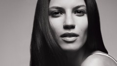 Black and white woman faces lingerie models grayscale