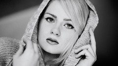 Black and white woman faces monochrome