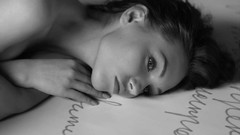 Black and white woman faces monochrome