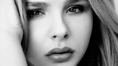 Black and white woman faces monochrome Actress chloe moretz