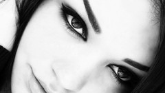 Black and white woman faces monochrome brunettes models