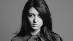 Black and white woman faces monochrome brunettes teen