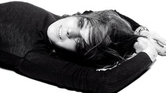 Black and white woman Lindsay Lohan Actress brunettes lying 